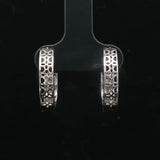 14k White Gold and 1cttw Diamond Small Hoop Earrings