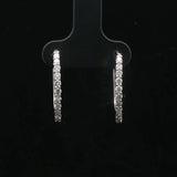 14k White Gold and 0.50cttw Diamond Small Oval Hoop Earrings