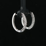 14k White Gold and 0.50cttw Diamond Small Oval Hoop Earrings