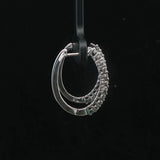 14k White Gold and 0.50cttw Diamond Small Oval Hoop Earrings