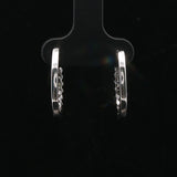 14k White Gold and 0.50cttw Diamond Small Oval Hoop Earrings