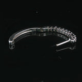 14k White Gold and 0.50cttw Diamond Small Oval Hoop Earrings