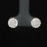 14k White Gold and 1cttw Diamond Cluster Stud Earrings