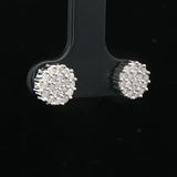 14k White Gold and 1cttw Diamond Cluster Stud Earrings