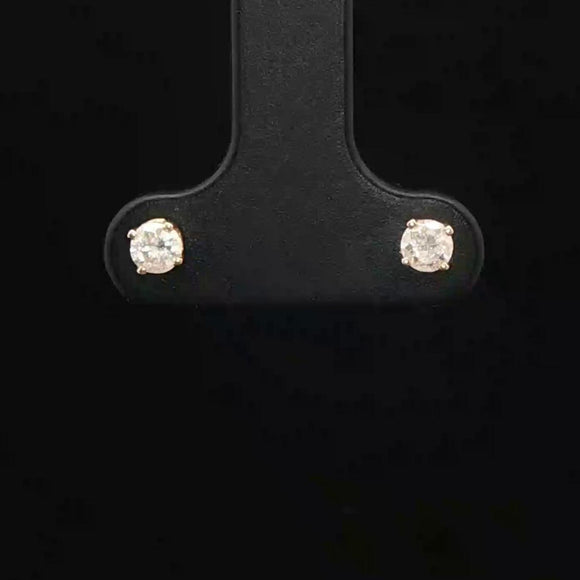 14k Yellow Gold and 0.25cttw Diamond Stud Earrings