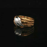 18k Yellow and White Gold Diamond Ladies Vintage Ring Size 7