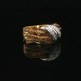 18k Yellow and White Gold Diamond Ladies Vintage Ring Size 7