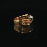18k Yellow and White Gold Diamond Ladies Vintage Ring Size 7