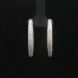 18k White Gold and 3.30cttw Diamond Solid 15.7g Inside Out Hoop Earrings Italy