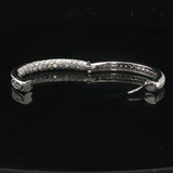 18k White Gold and 3.30cttw Diamond Solid 15.7g Inside Out Hoop Earrings Italy