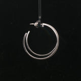 14k White Gold and 1cttw Diamond Hoop Earrings 1.25"