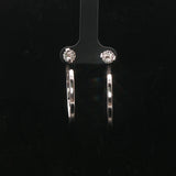 14k White Gold and 1cttw Diamond Hoop Earrings 1.25"