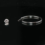 14k White Gold and 1cttw Diamond Hoop Earrings 1.25"