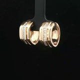 14k Yellow Gold and Diamond 10.2g Solid Huggie Earrings