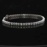 14k White Gold and 3.5cttw Diamond Vintage Tennis Bracelet Italy 6.75"