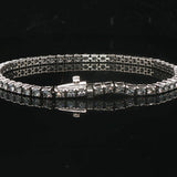 14k White Gold and 3.5cttw Diamond Vintage Tennis Bracelet Italy 6.75"