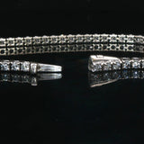 14k White Gold and 3.5cttw Diamond Vintage Tennis Bracelet Italy 6.75"