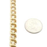 14k Yellow Gold and 3cttw Natural Diamond S Link Tennis Bracelet 7"