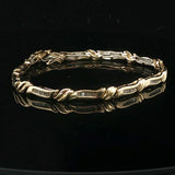 14k Yellow Gold and 1.5cttw Baguette Diamond Link Bracelet 7.25"