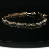 14k Yellow Gold and 2cttw Diamond 10.8g Fancy Link Bracelet 7.75"