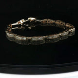 14k Yellow Gold and 2cttw Diamond 10.8g Fancy Link Bracelet 7.75"