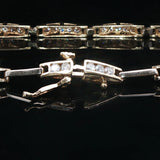 14k Yellow Gold and 2cttw Diamond 10.8g Fancy Link Bracelet 7.75"
