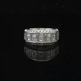 18k White Gold and 2cttw Diamond Heavy Vintage Ladies Ring Size 6