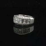18k White Gold and 2cttw Diamond Heavy Vintage Ladies Ring Size 6