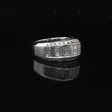 18k White Gold and 2cttw Diamond Heavy Vintage Ladies Ring Size 6