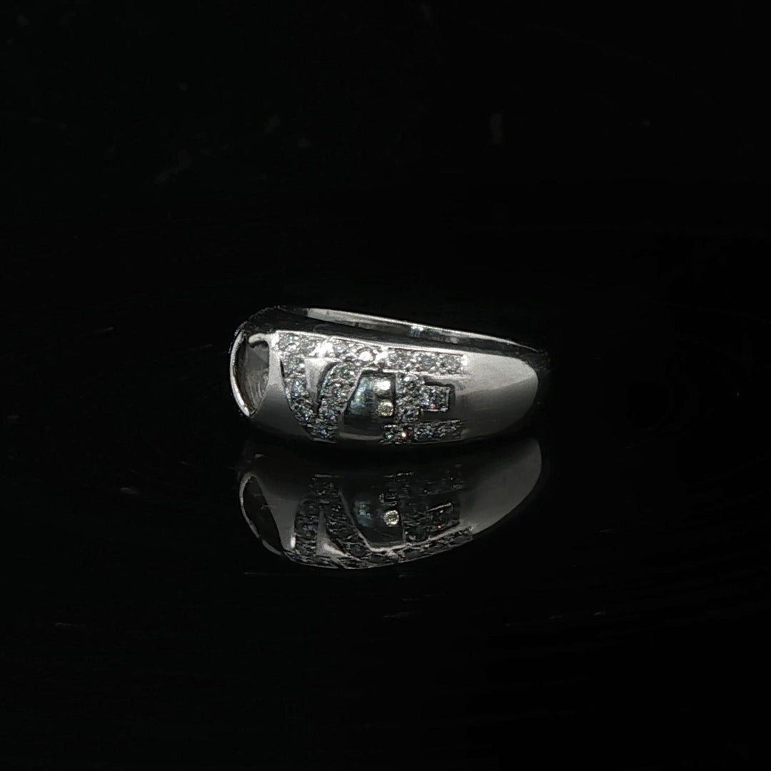 Chopard 18k White Gold and Floating Diamond Happy Love Ring Size 9