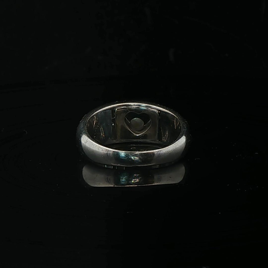 Chopard 18k White Gold and Floating Diamond Happy Love Ring Size 9
