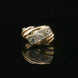 14k Yellow Gold and 0.75cttw Diamond Men's Vintage Ring Size 9.5