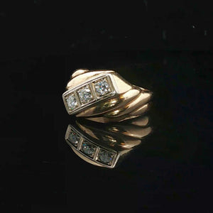 14k Yellow Gold and 0.75cttw Diamond Men's Vintage Ring Size 9.5