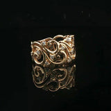 Effy 14k Yellow Gold and Diamond 7.7g Fancy Open Band Ring Size 7