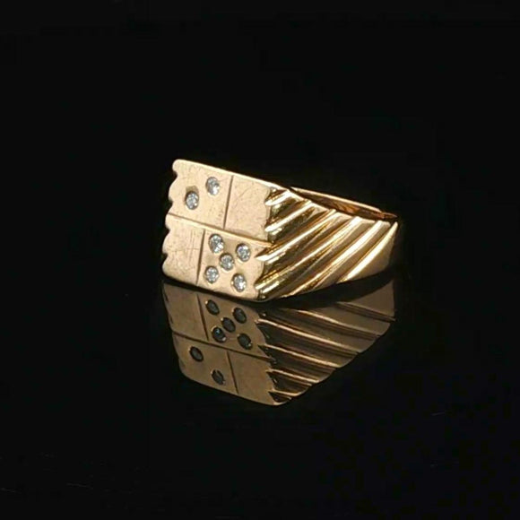 14k Yellow Gold and Diamond Men's Vintage 