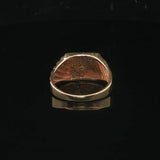 14k Yellow Gold and Diamond Men's Vintage "7" Signet Pinky Ring Size 9