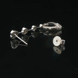 18k White Gold and 0.50cttw Diamond Heart Dangle Drop Earrings 1.5"
