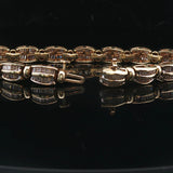 14k Yellow Gold and 2.5cttw Baguette Cut Diamond Link Bracelet 6.75"