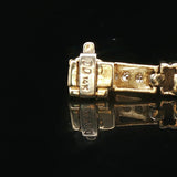 14k Yellow Gold and 2.5cttw Diamond Ladies Bar Link Bracelet 7.25"