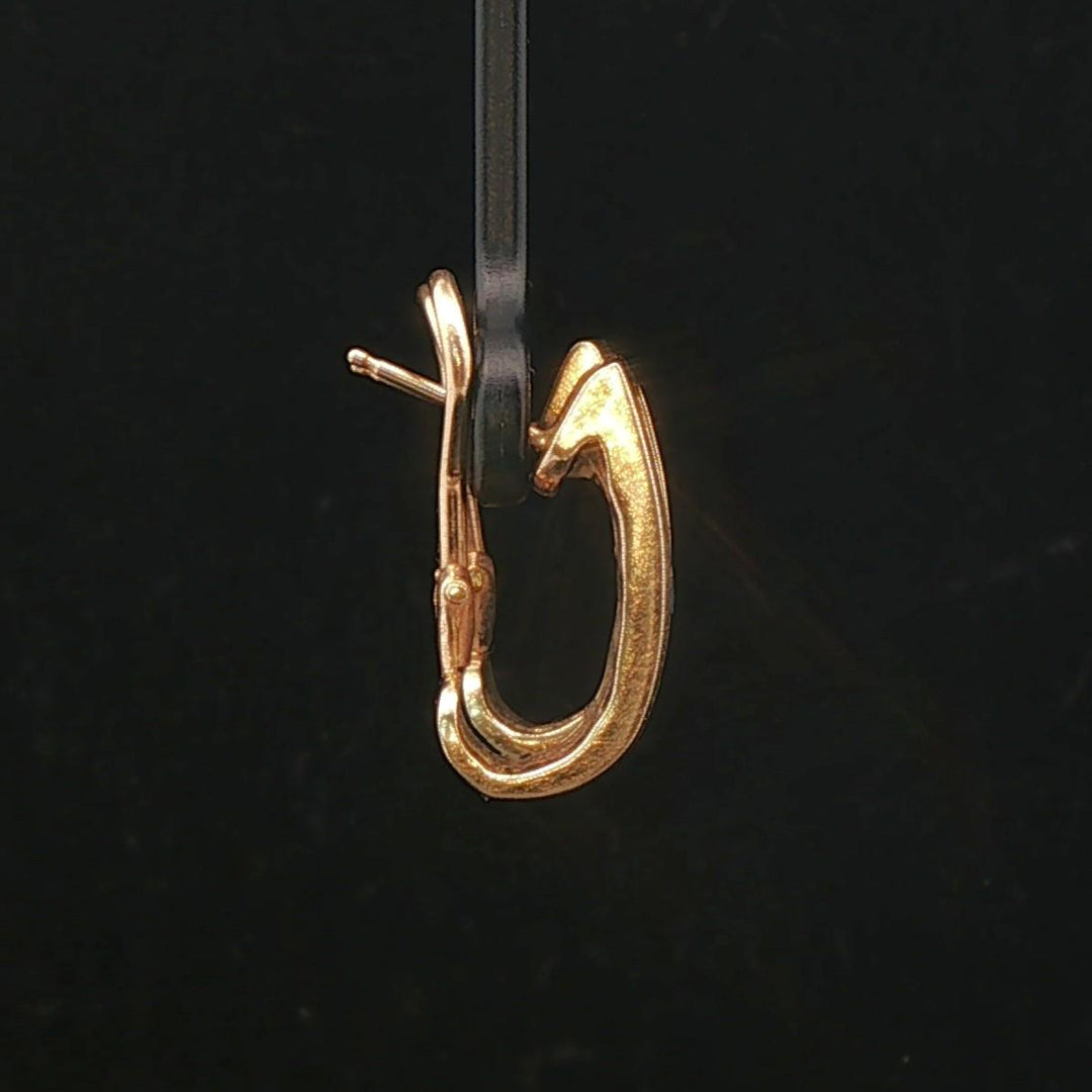 14k Yellow Gold Blue Sapphire and Diamond 9g Huggie Earrings
