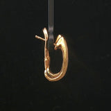 14k Yellow Gold Blue Sapphire and Diamond 9g Huggie Earrings