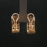 14k Yellow Gold Blue Sapphire and Diamond 9g Huggie Earrings