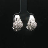 10k White Gold and 0.40cttw Diamond Ladies Huggie Earrings