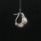 10k White Gold and 0.40cttw Diamond Ladies Huggie Earrings