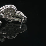 10k White Gold and 0.40cttw Diamond Ladies Huggie Earrings