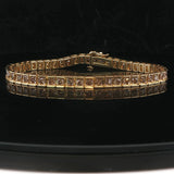 10k Yellow Gold and 2.5cttw Diamond Tennis Link Bracelet 7"