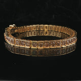 10k Yellow Gold and 2.5cttw Diamond Tennis Link Bracelet 7"