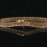10k Yellow Gold and 2.5cttw Diamond Tennis Link Bracelet 7"