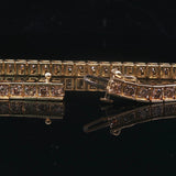 10k Yellow Gold and 2.5cttw Diamond Tennis Link Bracelet 7"