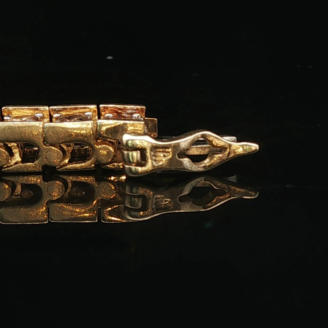 10k Yellow Gold and 2.5cttw Diamond Tennis Link Bracelet 7"